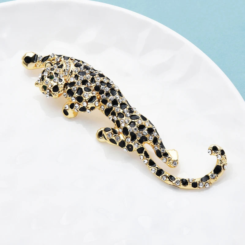 Big Climbing Leopard Brooch Pins For Women And Men Luxury Jewellery