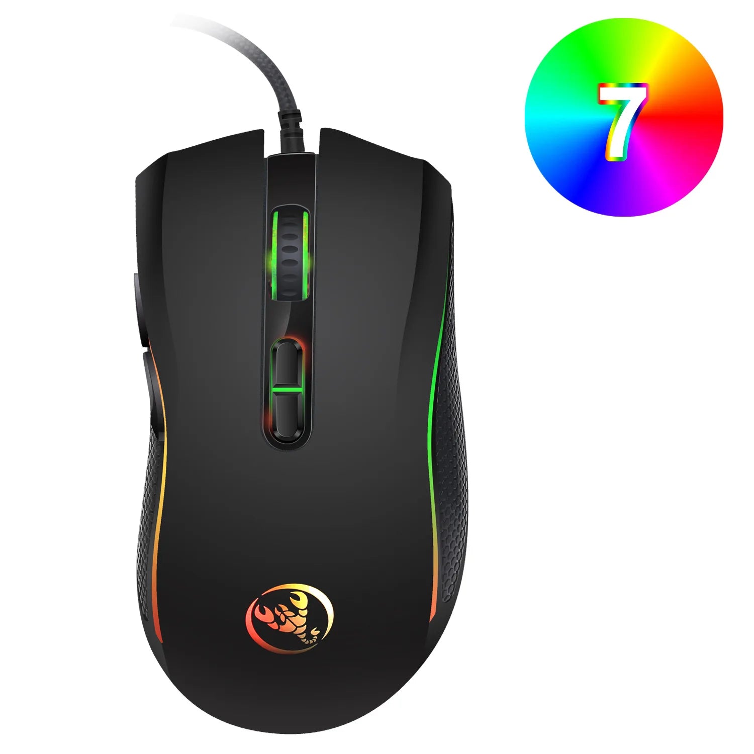 Full Color Mouse High Optical Professional Gaming Mouse 7 Bright Colors LED Backlit and