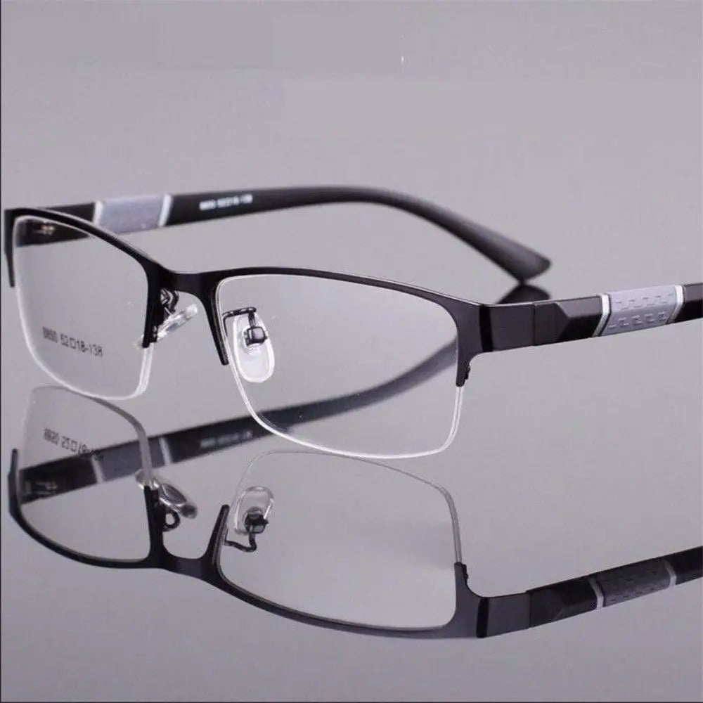 Metal Anti-blue Light Reading Glasses Farsighted Eyeglasses Men Business Eyewear Diopter 0 +1.0 +1.5 +2.0 +2.5 +3.0 +3.5 +4.0 - Hiron Store