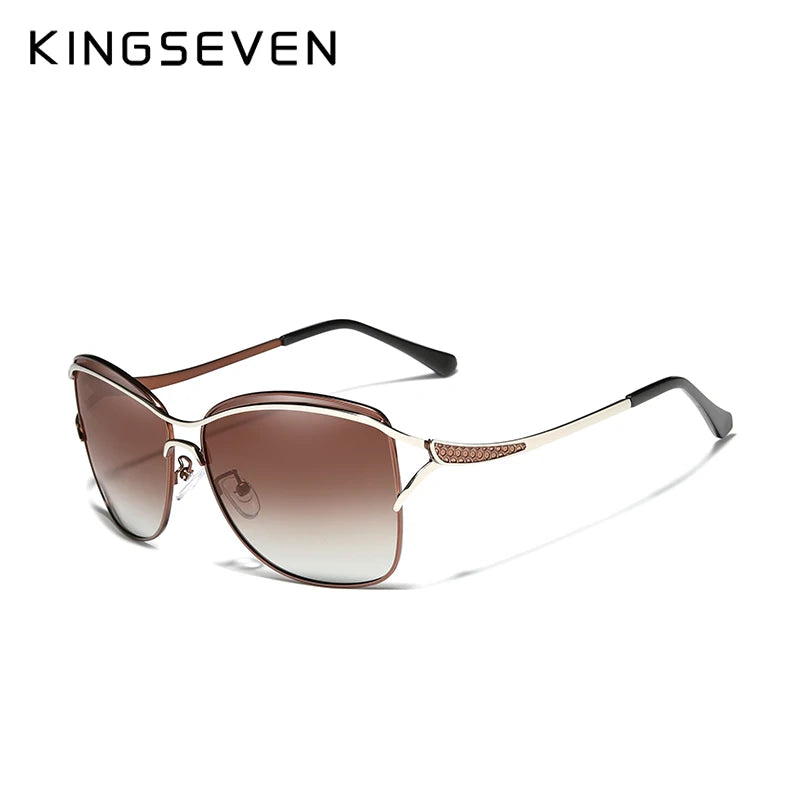 KINGSEVEN Sunglasses For Women Square Rimless elegant Brand Designer Fashion Shades Sun Glasses With Box - Hiron Store