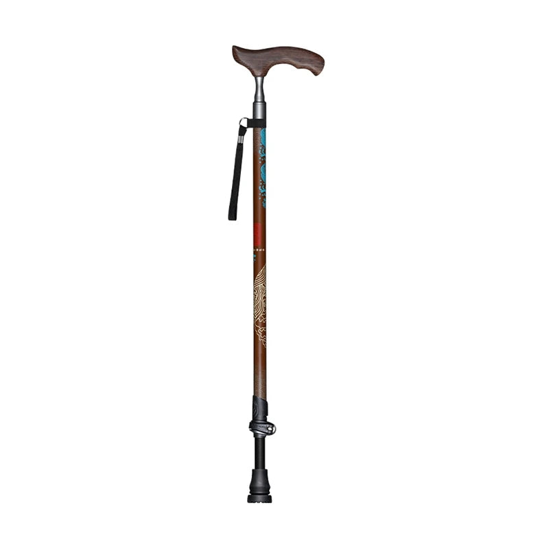 Carbon Fiber Wood T Handle Walking Sticks Trekking Nordic Walking Pole Hiking Crutches Bar Ultralight