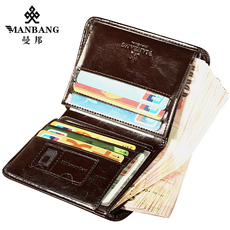 ManBang Classic Style Wallet Genuine Leather Purse Card Holder Wallet