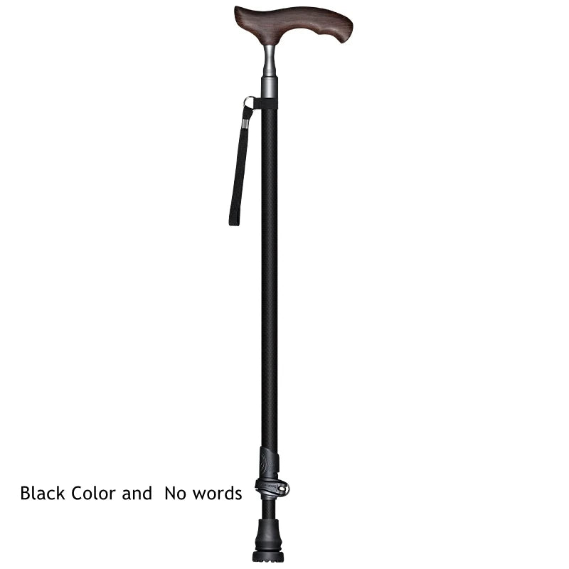 Carbon Fiber Wood T Handle Walking Sticks Trekking Nordic Walking Pole Hiking Crutches Bar Ultralight