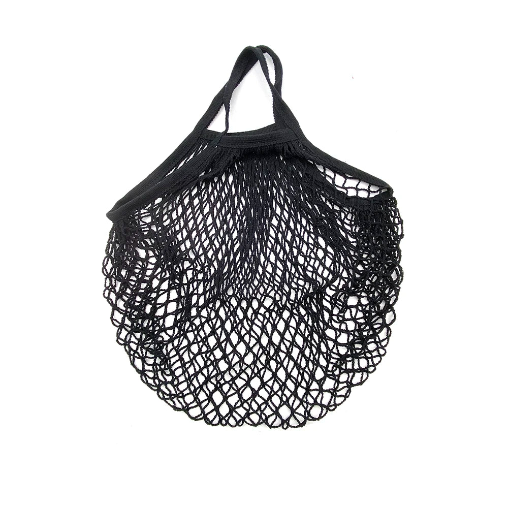 Portable Reusable Grocery Bags for Fruit Vegetable Bag Cotton Mesh String Organizer Handbag Short Handle Net Shopping Bags Tote - Hiron Store