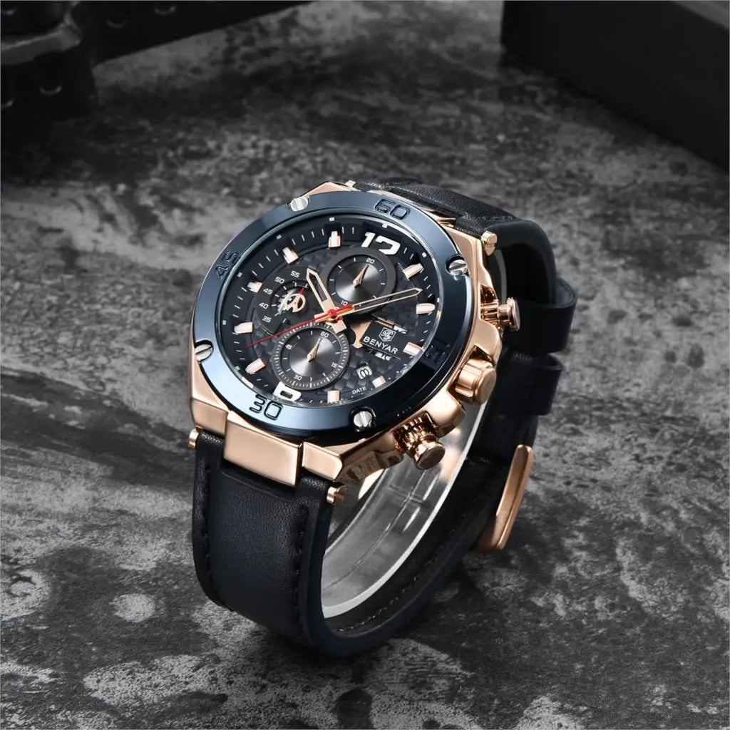 Men Quartz Watch  Multifunction Sport Chronograph Waterproof Wrist Watch Clock