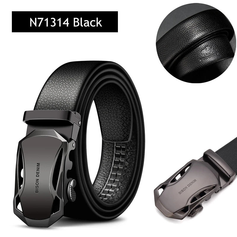 Genuine Leather Automatic Buckle Male Belts