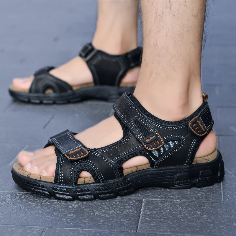 Mens Sandals Summer Genuine Leather Sandals Outdoor Fashion Men Sneakers - Hiron Store