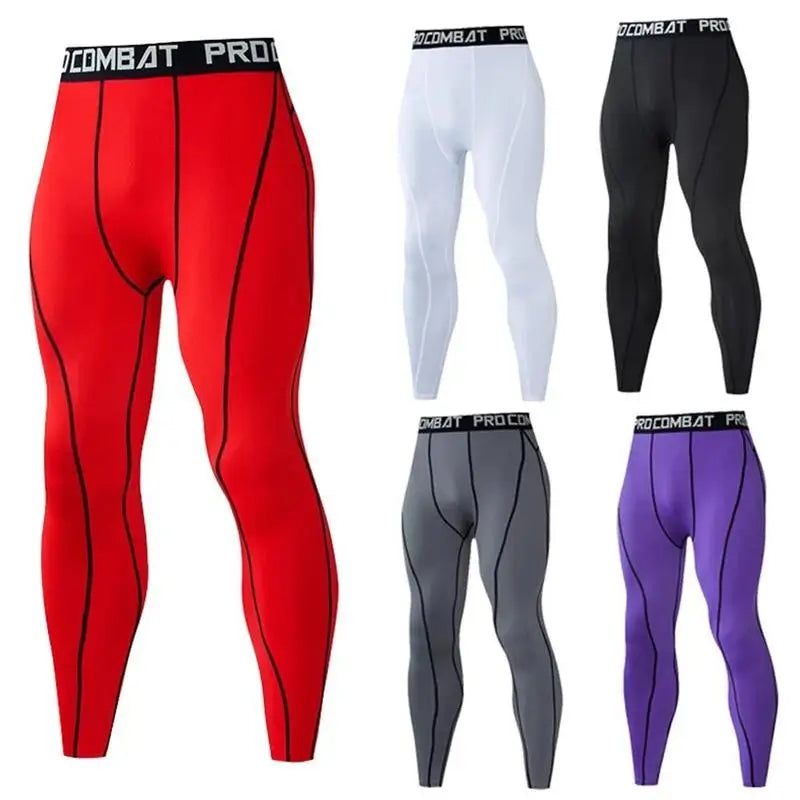 Men Compression Tight Leggings Running Sports Male Fitness Jogging Pants Trousers