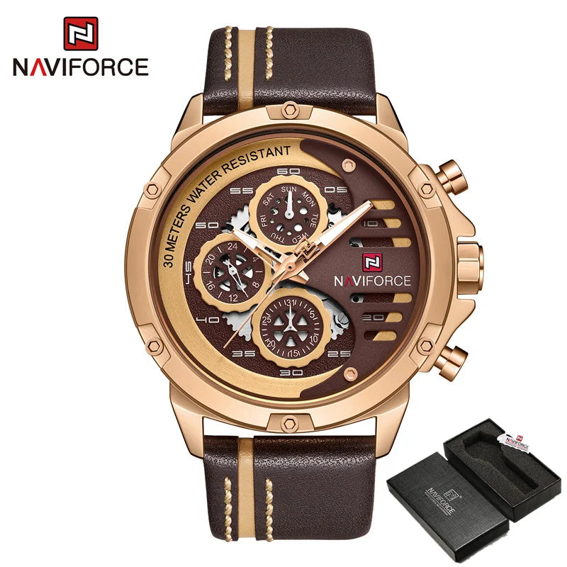 New NAVIFORCE Men's Creative Sport Military Watch, Men Business Clock Watch, Male Luxurious Casual Wristwatches