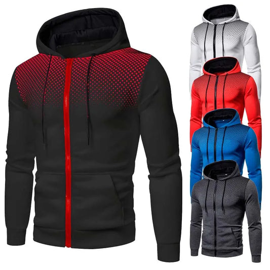 Zip Up Hoodie Sweatshirt Graphic Zipper Pocket Polka Pot Print Sports Outdoorn Sweatshirts