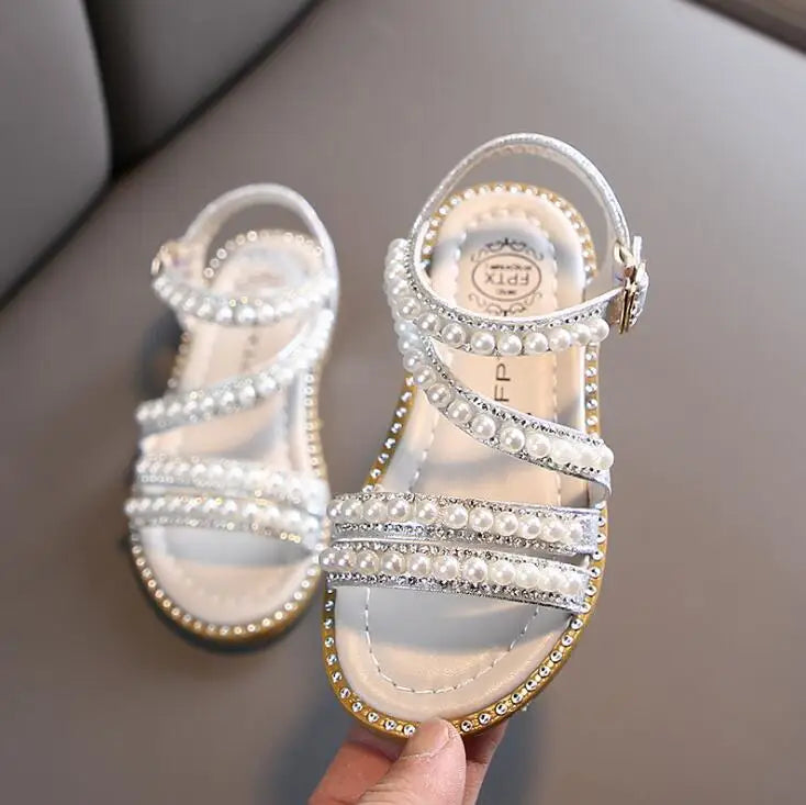 Girl Sandals Summer Fashion Kids Baby Bling Rhinestone Princess Sandals