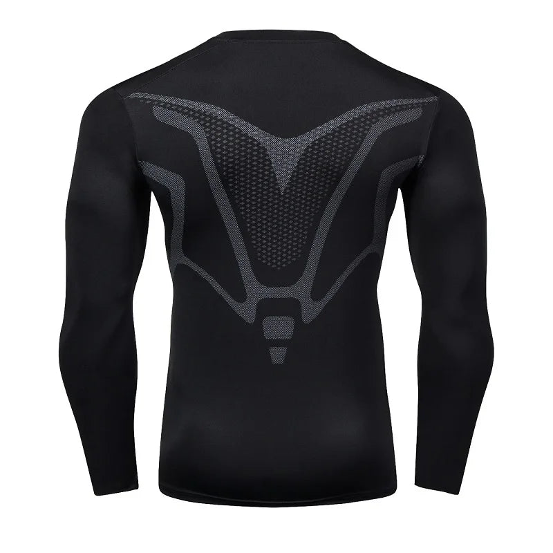 Men's T-shirt Men Running Sport T Shirt Men Compression Fitness Tops Tee Quick DryTight Training Gym Sport Running Shirts Jersey - Hiron Store