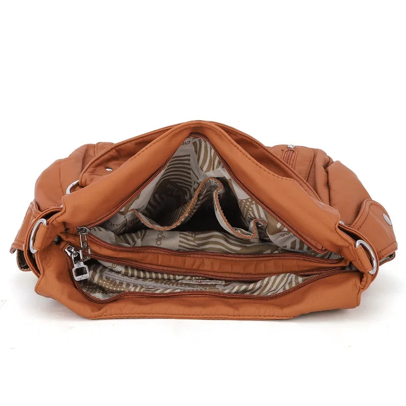 Winter Fashion Shoulder Bag for Women Soft PU Crossbody Handbg Large Capacity Hobos Purse