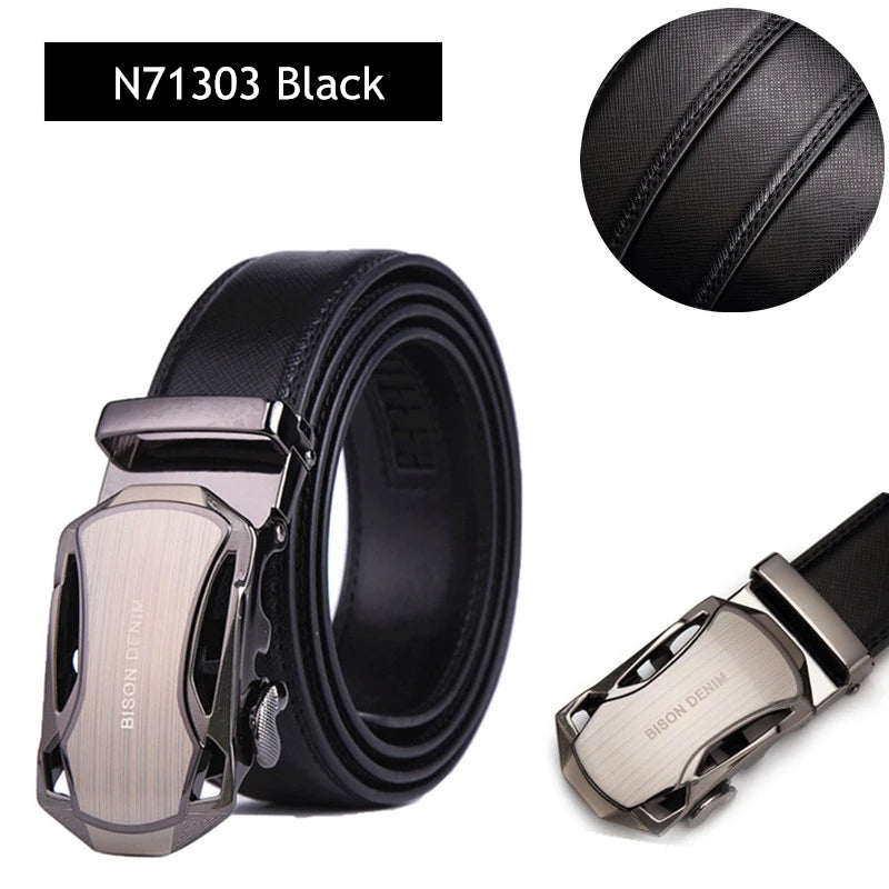 Genuine Leather Automatic Buckle Male Belts