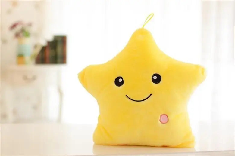 Creative Toy Luminous Pillow Soft Stuffed Plush Glowing Colorful Stars Cushion Led Light Toys Gift For Kids