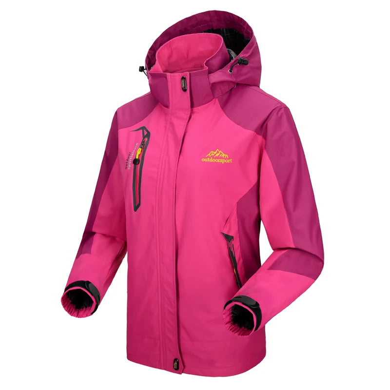 Jacket Women Outdoor Sports Coats Climbing Trekking Windbreaker Waterproof Purple Rosy