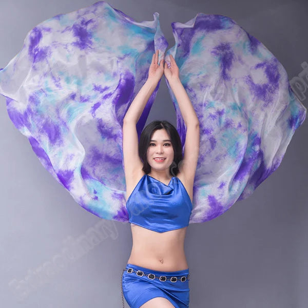 Belly Dance Silk Veil Scarves Face Customized Hand Thrown Scarf Face Veil Silk Shawl Gradient 200cm 250cm 270cm