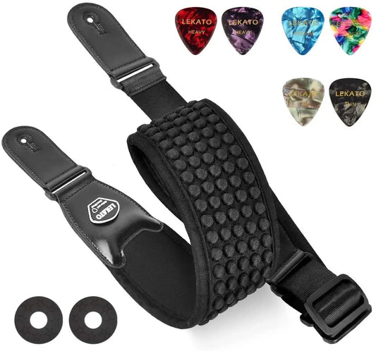 LEKATO 3D Sponge Guitar Strap Belt LGS-1 Adjustable Filling Electric Guitar Strap Bass Belt