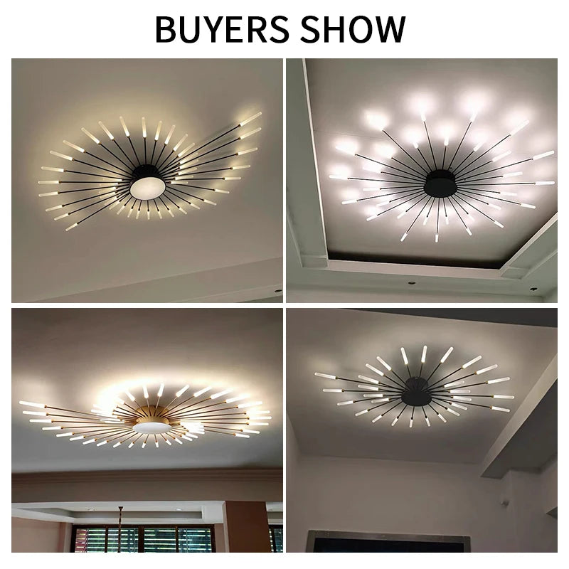 Modern Ceiling Lights LED Luster Indoor Lighting Acrylic Lamps Fixture Frame 175-260V