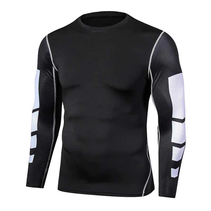 Men's T-shirt Men Running Sport T Shirt Men Compression Fitness Tops Tee Quick DryTight Training Gym Sport Running Shirts Jersey - Hiron Store