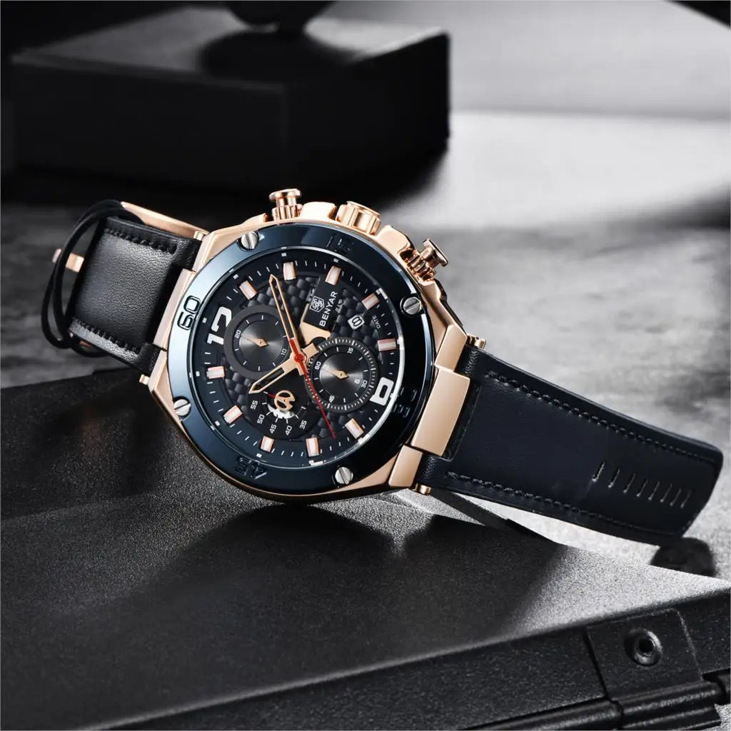 Men Quartz Watch  Multifunction Sport Chronograph Waterproof Wrist Watch Clock