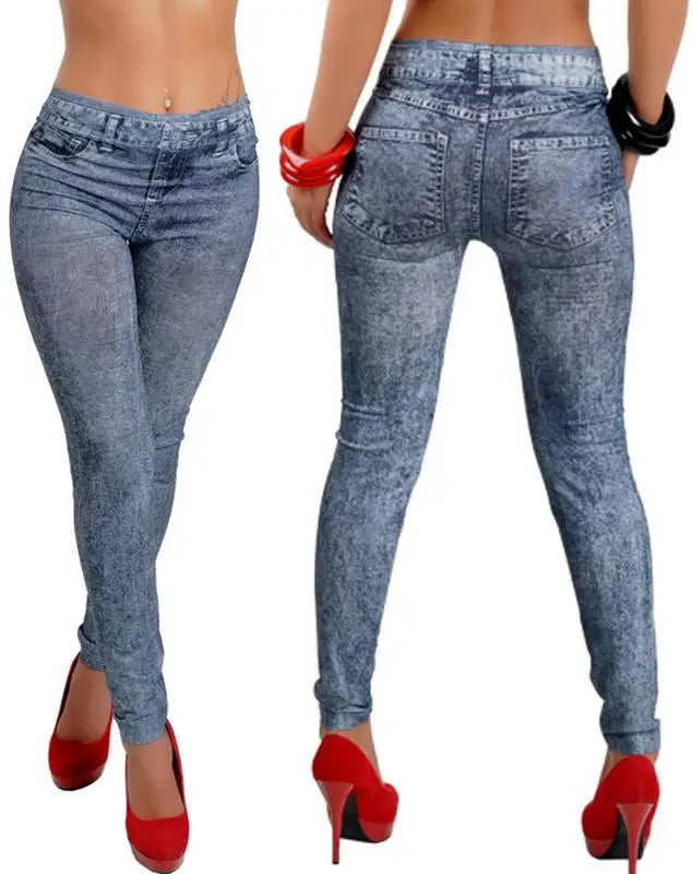 Women New Fashion Classic Stretchy Slim Leggings Sexy imitation Jean Skinny Jeggings Skinny Pants big size bottoms hot sale - Hiron Store