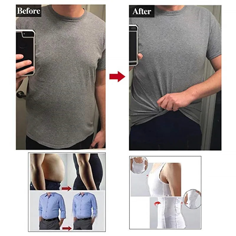 Slimming Vest Men's Slimming Underwear Body Shaper Waist Cincher Corset Men Shaper Vest Body Slimming Tummy Belly Body Shapewear - Hiron Store