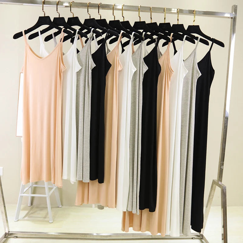 Spring Summer Woman Tank Dress Female O-Neck Camis Sexy Dress