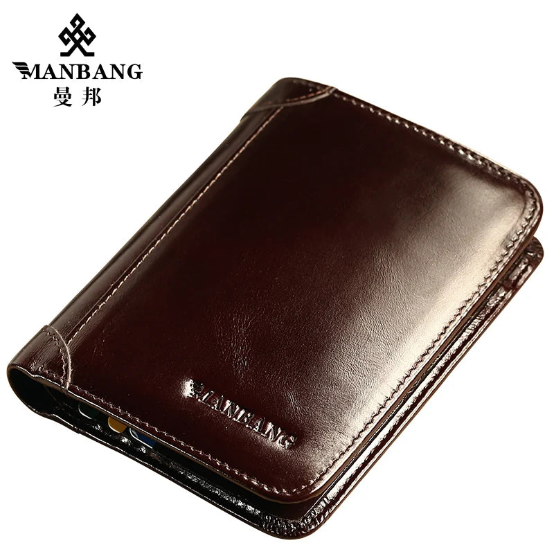 ManBang Classic Style Wallet Genuine Leather Purse Card Holder Wallet