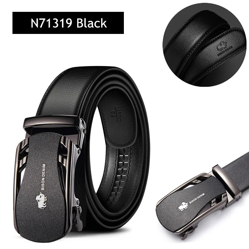 Genuine Leather Automatic Buckle Male Belts