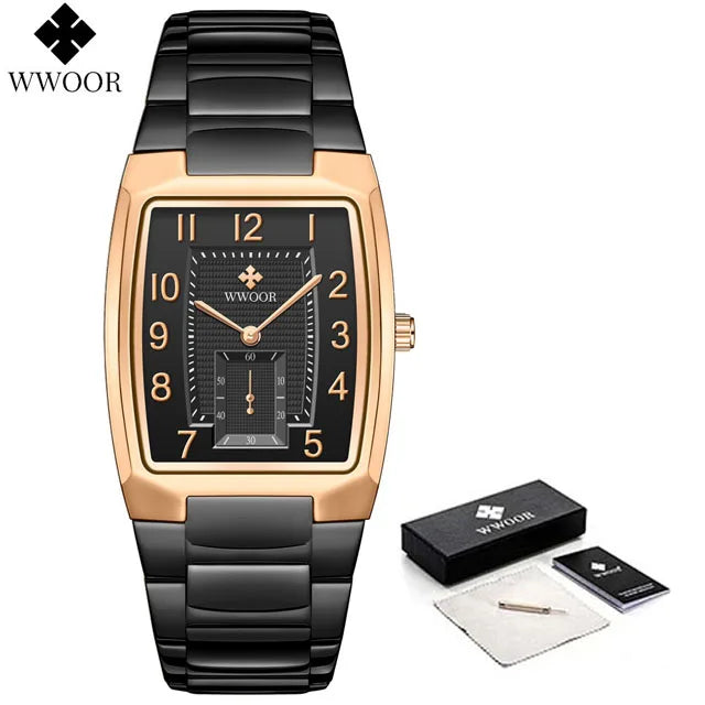 WWOOR 2024 New Gold Women Watches Creative Steel Bracelet  Ladies Square Waterproof Female Relogio Feminino