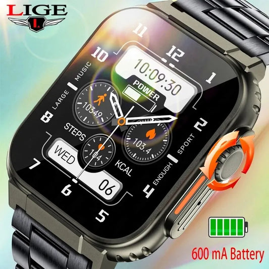 LIGE Bluetooth Call Men Smart Watch Women 600Mah Large Battery 100+ Sports Fitness Tracker Waterproof Local Music Smartwatch Man - Hiron Store