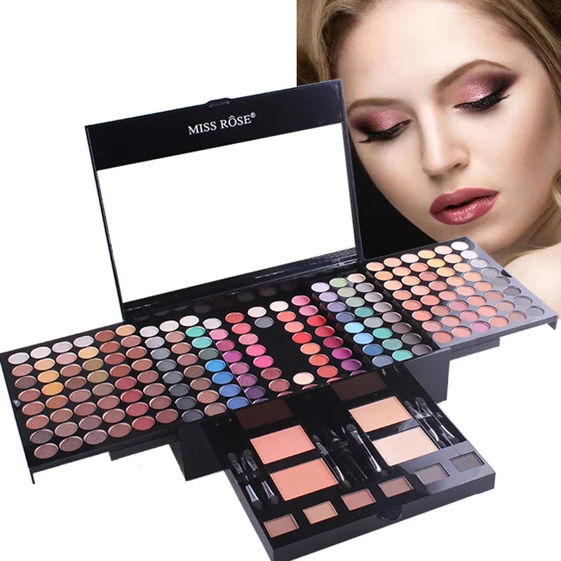 Miss Rose Professional 180 Color Eyeshadow Blush Cosmetic Foundation Face Powder Makeup Sets Eye Shadows Palette Makeup