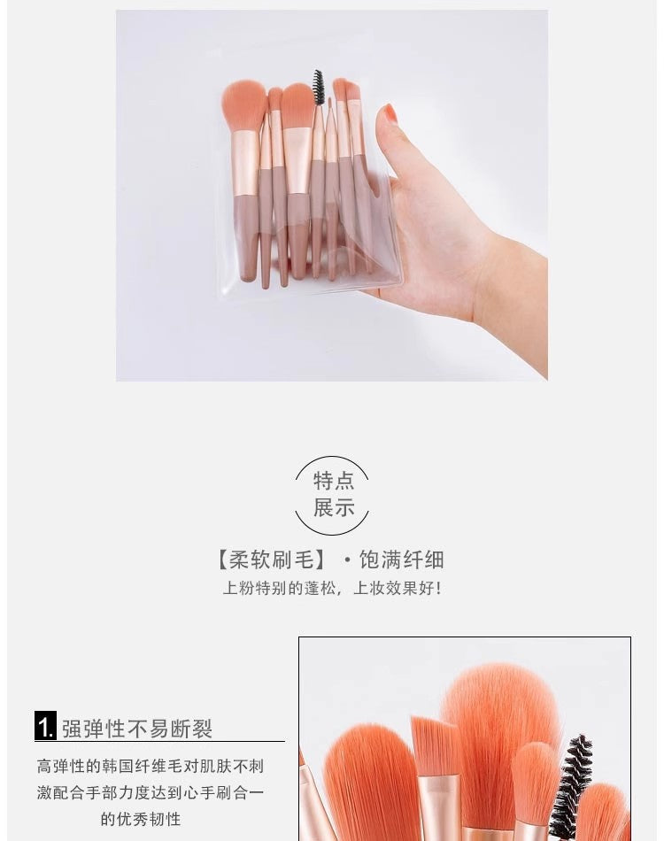 8 Makeup Brush Set Portable Soft Hair Powder Concealer Eye Shadow Blush Foundation Brush Full Set Beauty Tools