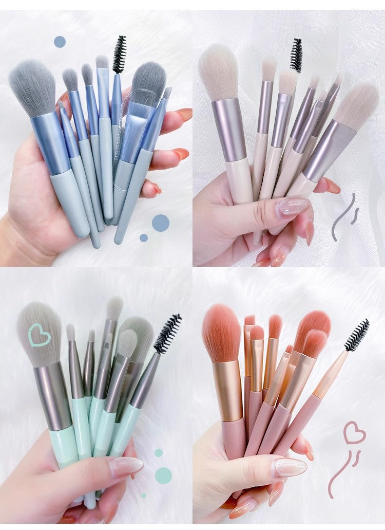 8 Makeup Brush Set Portable Soft Hair Powder Concealer Eye Shadow Blush Foundation Brush Full Set Beauty Tools