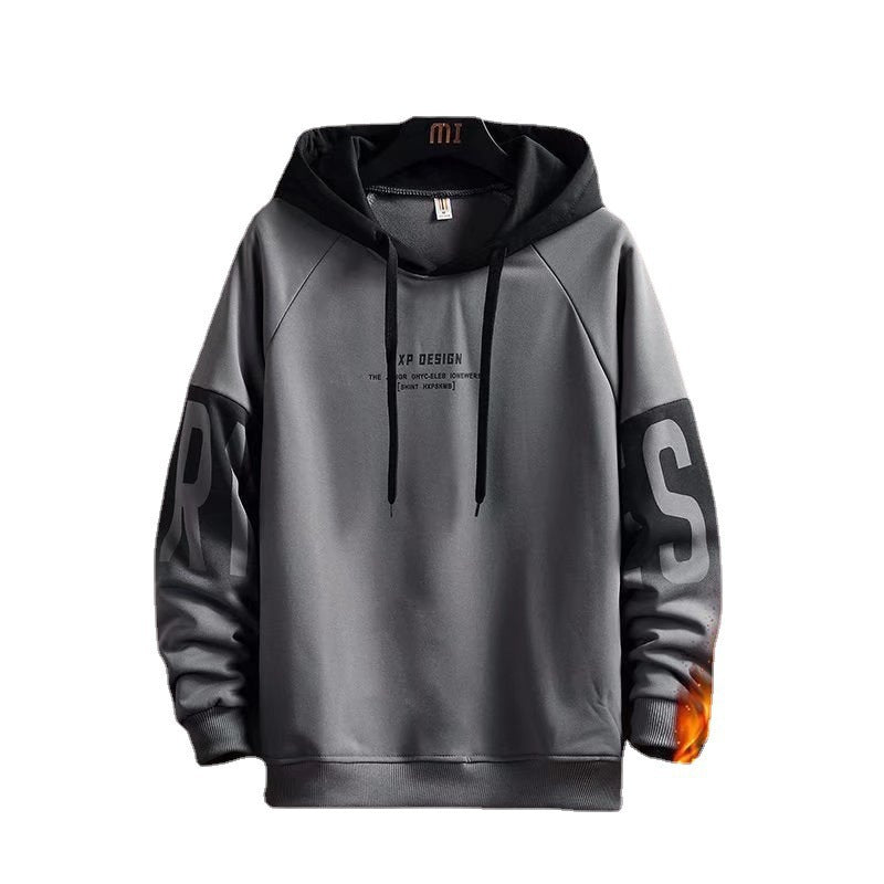 Men Sweater  Autumn and Winter, Loose Letter Printed  Korean Fashionable, Casual fleece-lined ,Long Sleeve Jacket