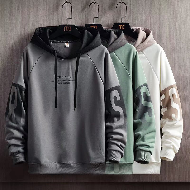 Men Sweater  Autumn and Winter, Loose Letter Printed  Korean Fashionable, Casual fleece-lined ,Long Sleeve Jacket
