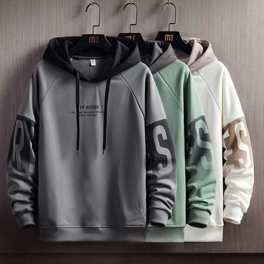 Men Sweater  Autumn and Winter, Loose Letter Printed  Korean Fashionable, Casual fleece-lined ,Long Sleeve Jacket
