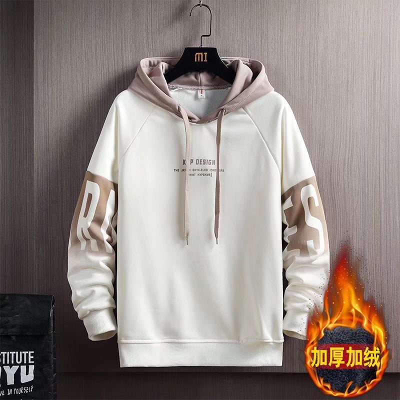 Men Sweater  Autumn and Winter, Loose Letter Printed  Korean Fashionable, Casual fleece-lined ,Long Sleeve Jacket