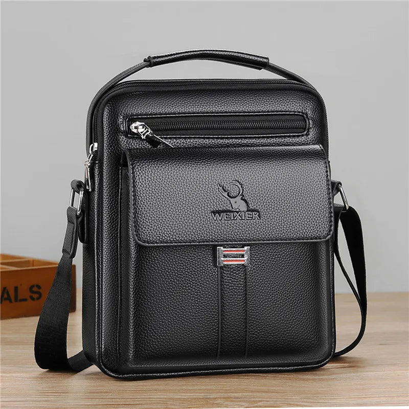 Men Crossbody Shoulder Bags Waterproof Vintage Men Handbags Large Capacity PU Leather Bag