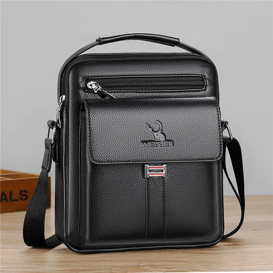 Men Crossbody Shoulder Bags Waterproof Vintage Men Handbags Large Capacity PU Leather Bag