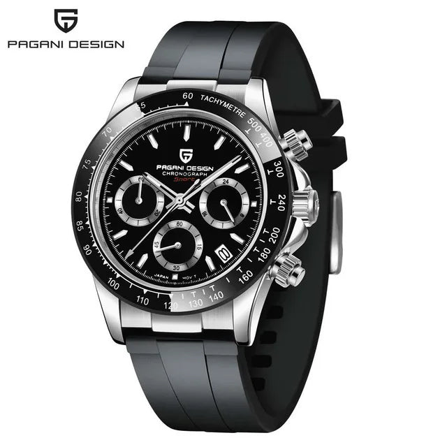 40mm New V2 PAGANI DESIGN Men's Quartz Watches Sapphire Retro Chronograph Stainless Steel Waterproof Watch