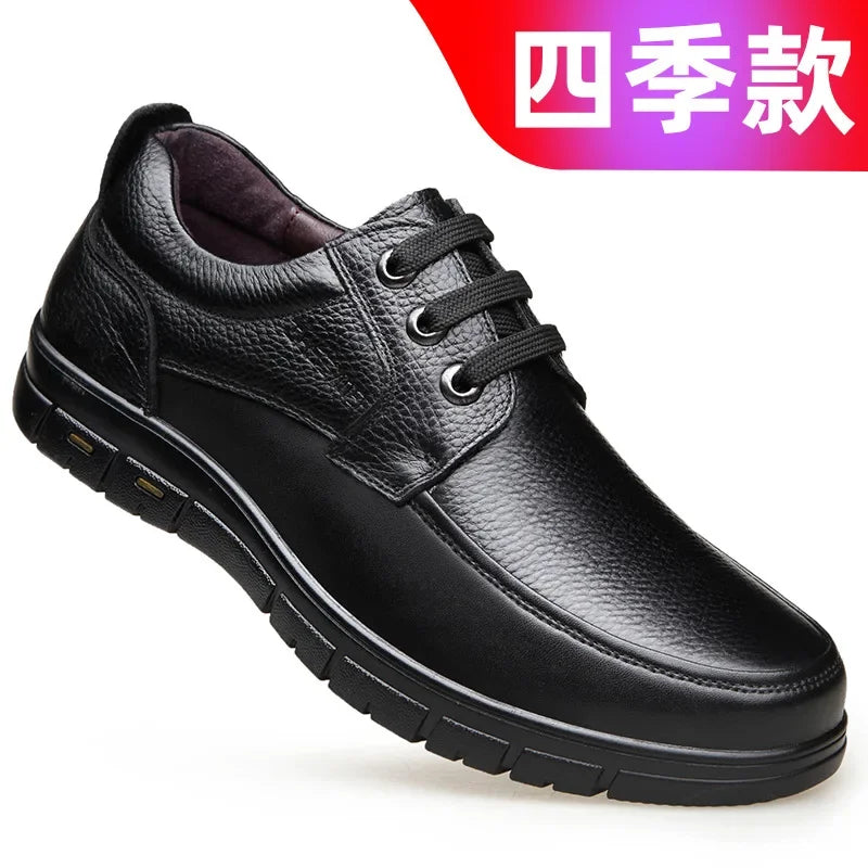 Luxury Middle-aged Lightweight Loafers Shoes Men Genuine Leather Casual Shoes