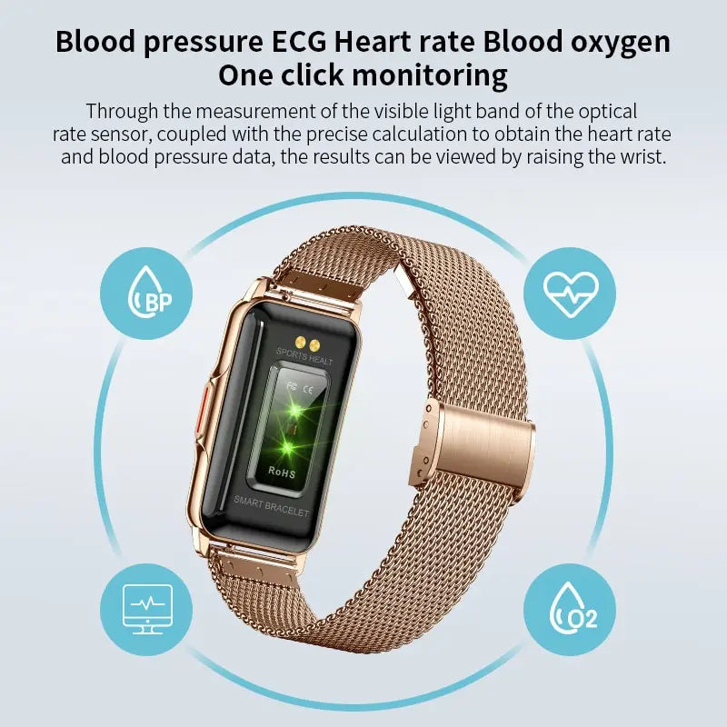 Smart Watch Women Full Touch Screen Bluetooth Call IP67 Waterproof Sports Fitness Tracker - Hiron Store