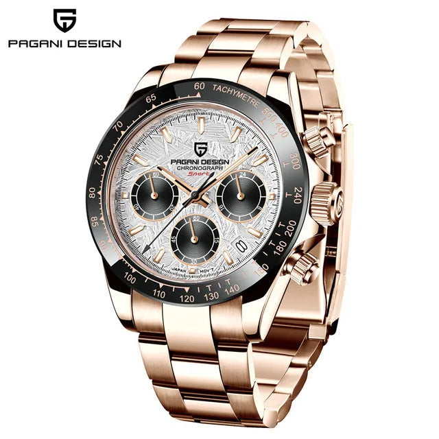 40mm New V2 PAGANI DESIGN Men's Quartz Watches Sapphire Retro Chronograph Stainless Steel Waterproof Watch