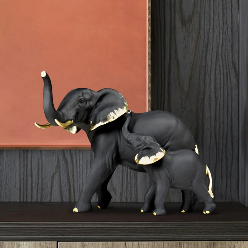 Animal Resin Elephant Statues Sculpture Living Room Table Ornaments Crafts