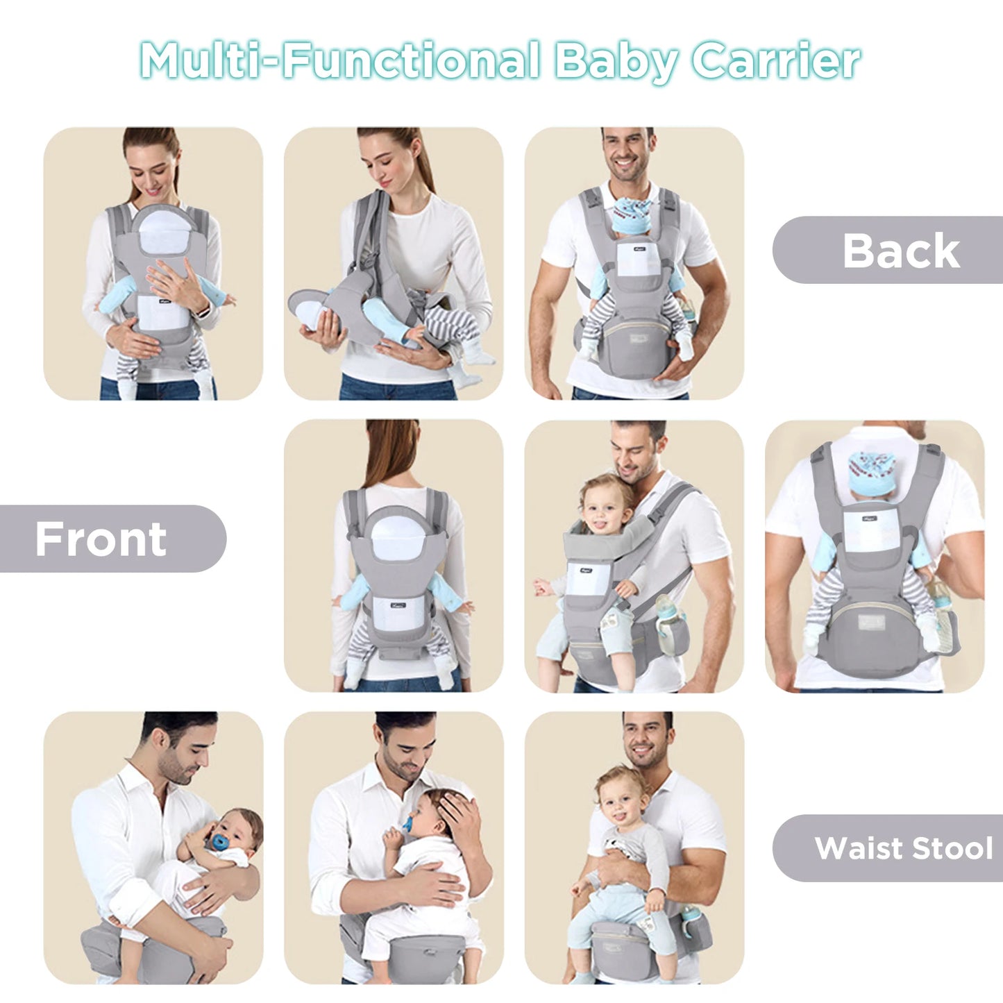 Baby Carrier Ergonomic Infant Multifunctional Waist Stool Newborn To Toddler Multi-use Kangaroo Bag