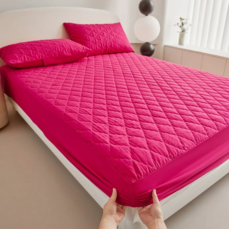 Quilted Thick Waterproof Mattress Cover Mattress Protector Queen King Fitted Sheet Bed Pad Cover Bed Topper