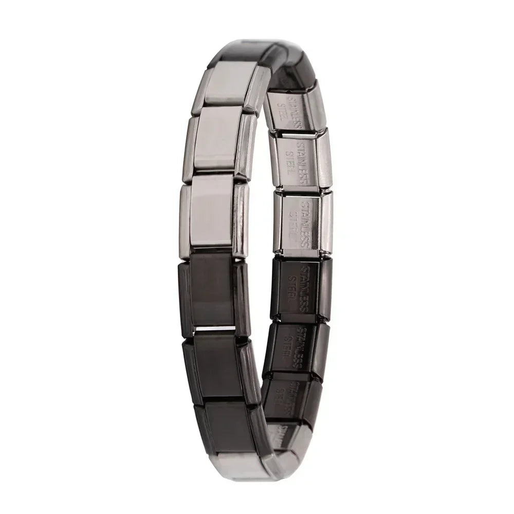 Hapiship New Women's Jewelry 9mm Width Itanlian Elastic Charm  Bracelet Fashion Stainless Steel Bangle