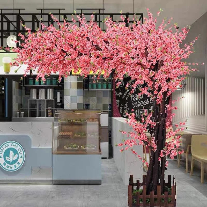 Artificial Cherry Blossom Tree Large Fake Peach Blossom Plant Wedding & Outdoor Home Garden Decoration Christmas Home Decoration